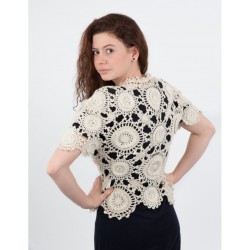 Blusa blanca a crochet 100%...