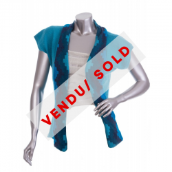 Gilet ouvert turquoise 100%...